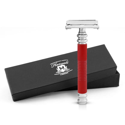 Butterfly Safety Razor in Metallic Red - HARYALI LONDON