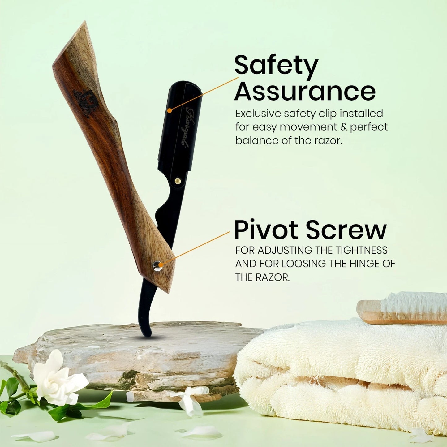 Wooden New Hocky Cut Throat Replaceable Blade Razor - HARYALI LONDON