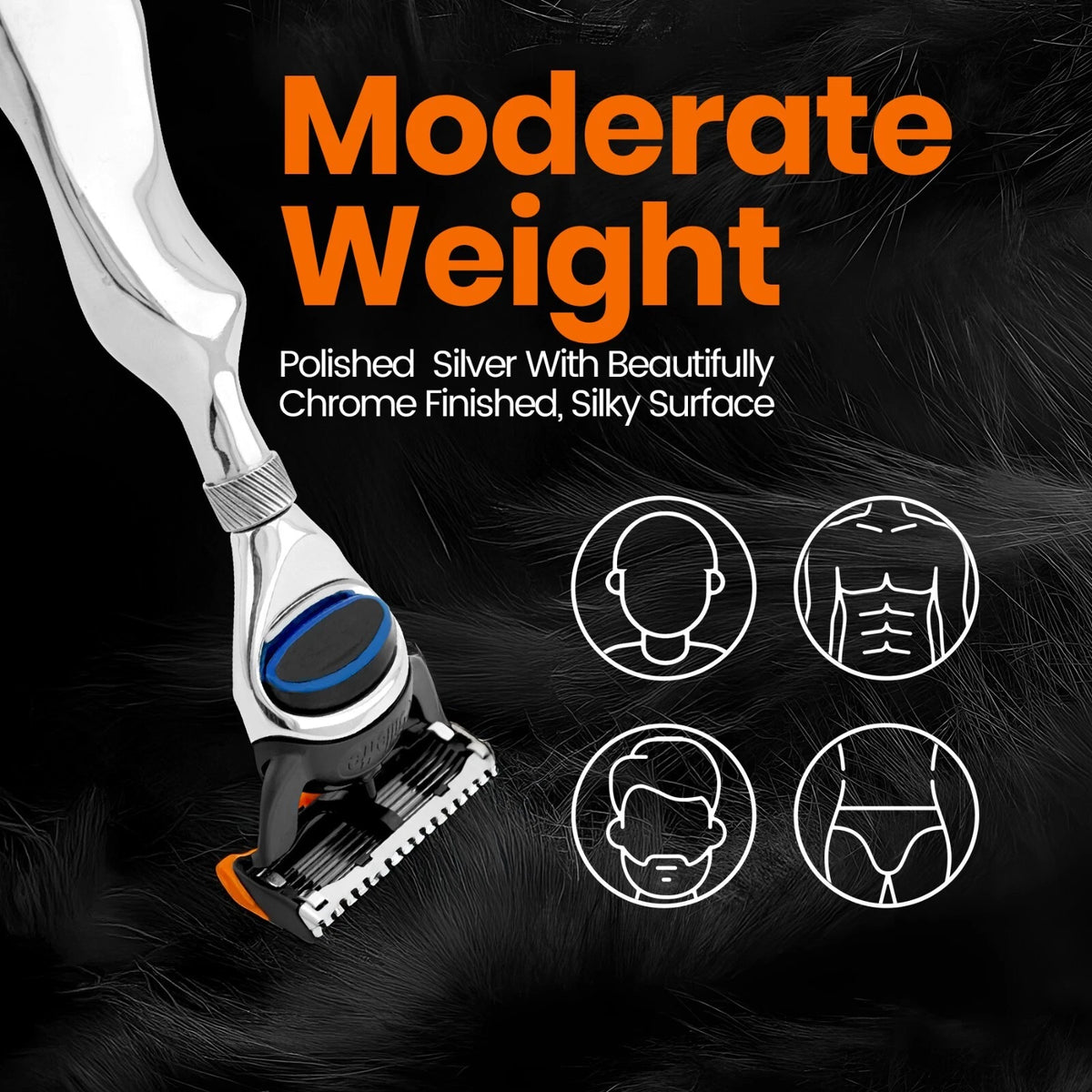 5 Blade Shaving Razor Stainless Steel Wavy Long Handle - HARYALI LONDON