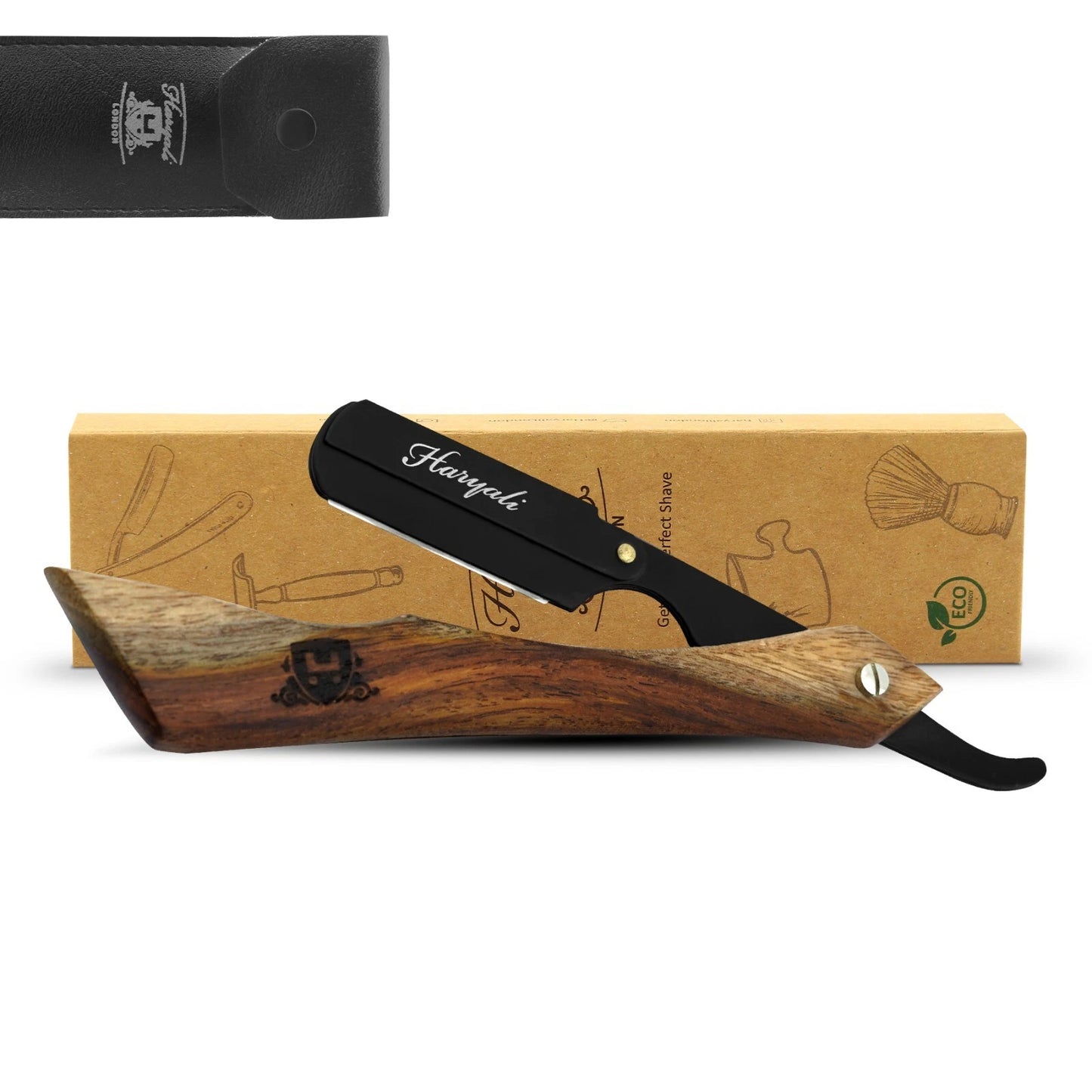 Wooden New Hocky Cut Throat Replaceable Blade Razor