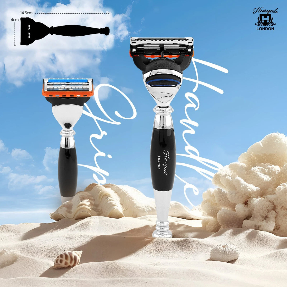Tandoori Black Half 5 Blade Razor for Men - HARYALI LONDON