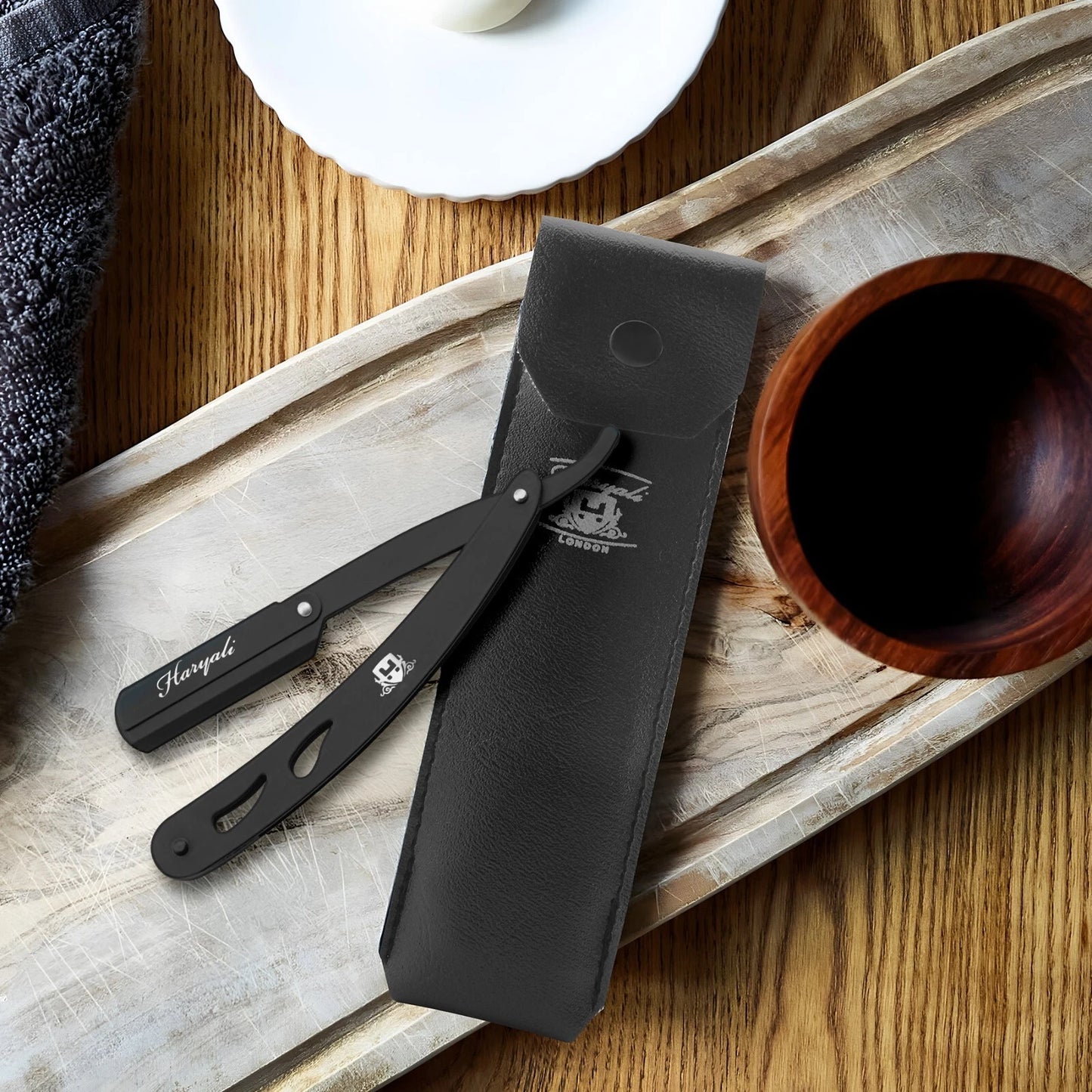Black Stainless Steel Cut Throat Replaceable Razor Blades - HARYALI LONDON