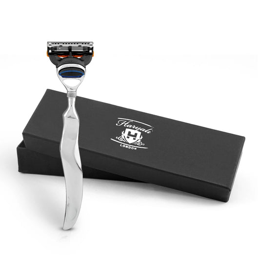 5 Blade Shaving Razor Stainless Steel Wavy Long Handle